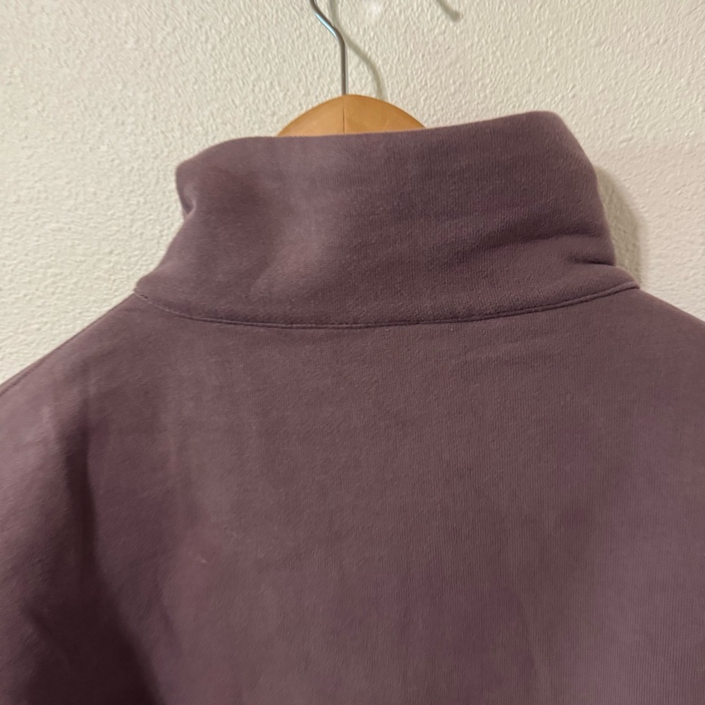Aritzia TNA Cozy Fleece Boyfriend Zip Up Sweatshirt Dusty Purple Cropped-2XS - Picture 7 of 10